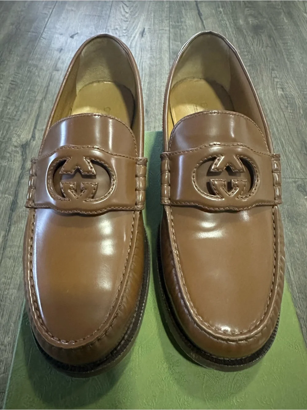 Gucci Brown Leather Horsebit Penny Loafers
